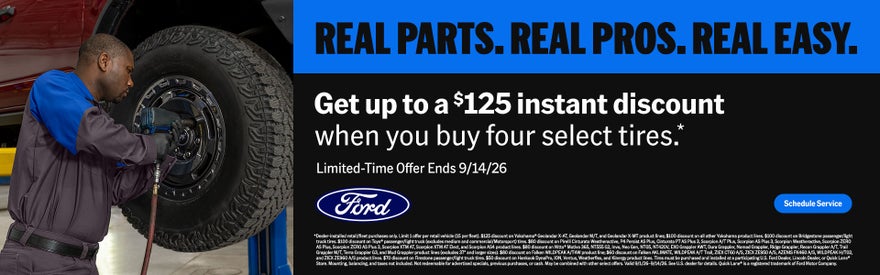 Get up to a $125 instant discount when you buy four select tires.*